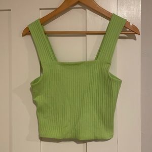 EUC cropped like green rubbed tank top